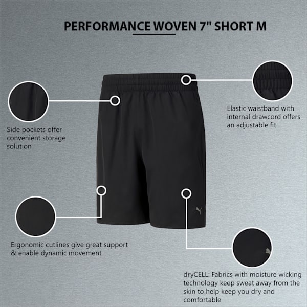 Performance Woven 7" Men's Training Shorts, Puma Black, extralarge-IND